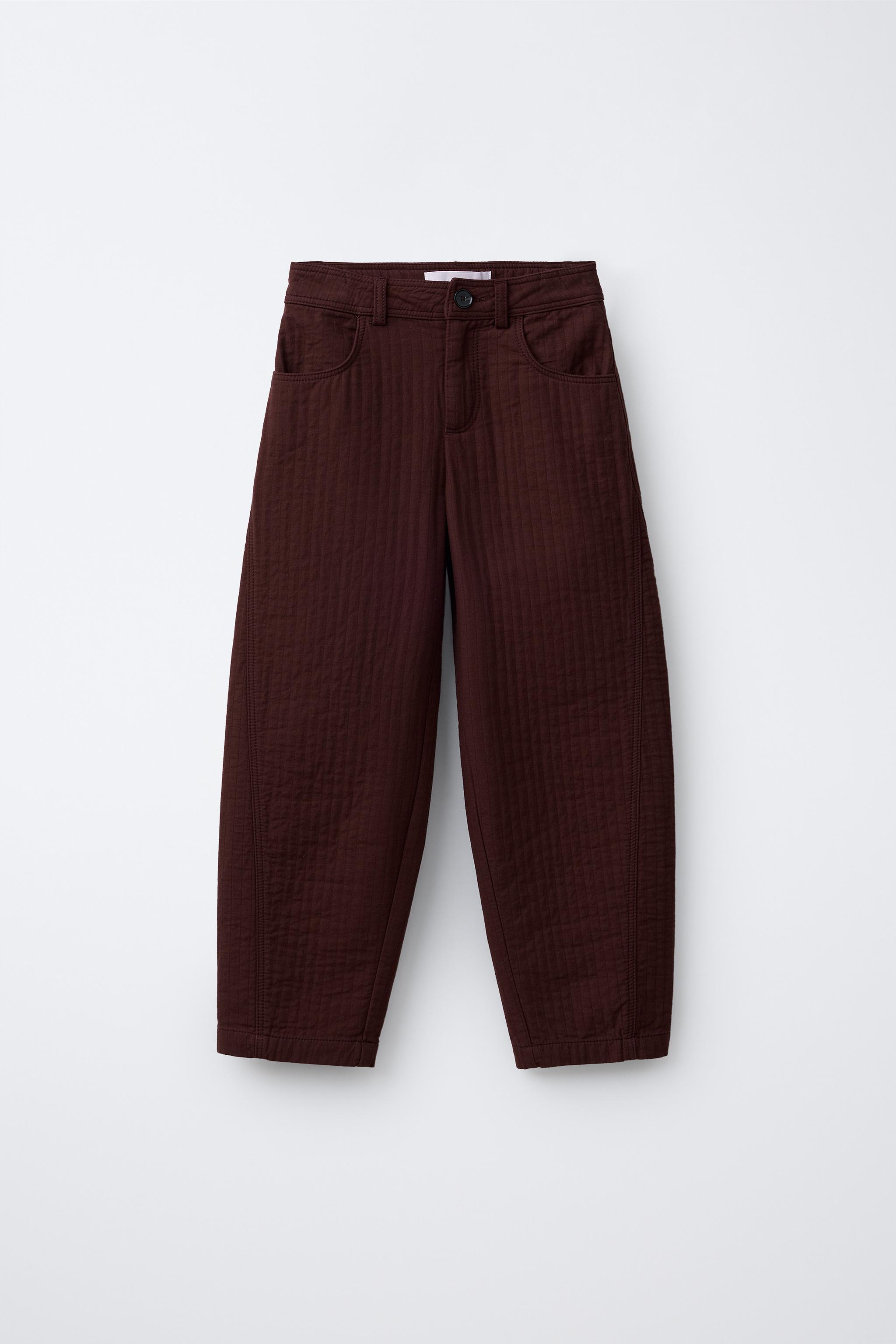 TEXTURED BARREL PANTS